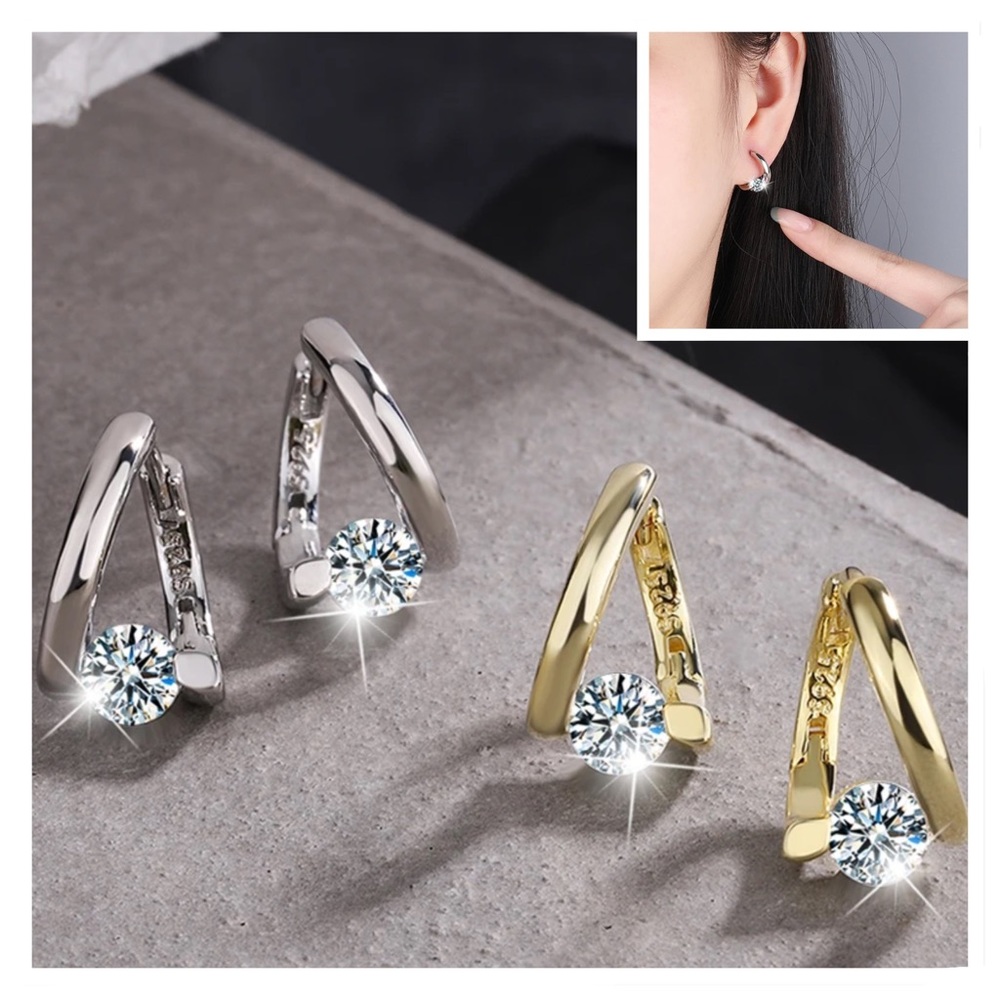 ♨️ S925 Silver 2CT Moissanite Huggie clip Earrings